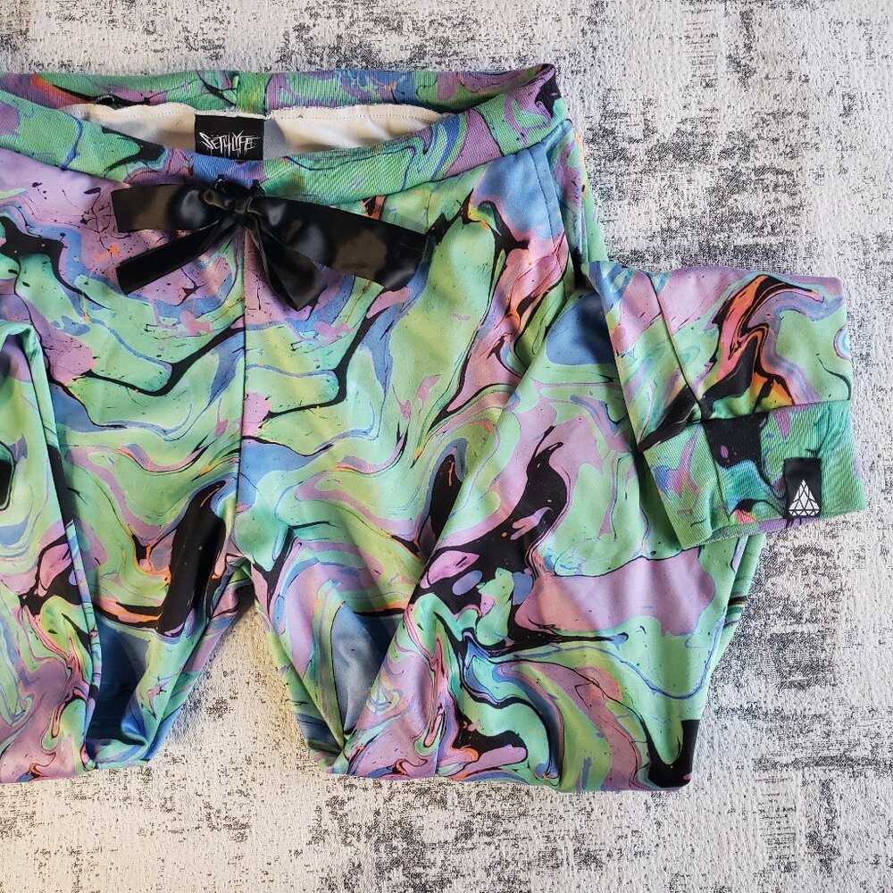 Stay Rad Marble Tie Dye Set4Lyfe Purple Green Blue JG Joggers Large
